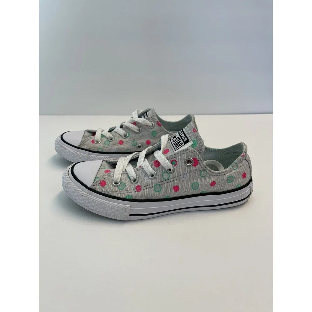 Converse - Polka Dot Mouse Neo Pink Green White Sneakers Size Girls Youth 1